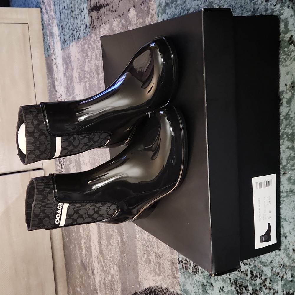 New Coach rain boots.